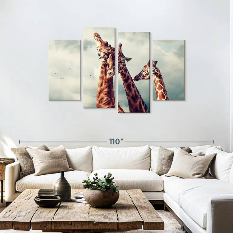 «Brampt Giraffe Family Bonding», H 48 po x l 75 po