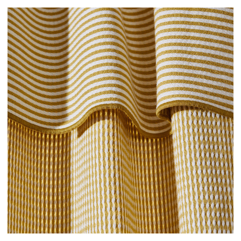 Donnie Cotton Room Darkening Curtain Single Panel, Natural/Yellow