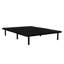 Structure de lit simple tapissier de taille simple avec support en acier et tissu noir, aucun sommier requis