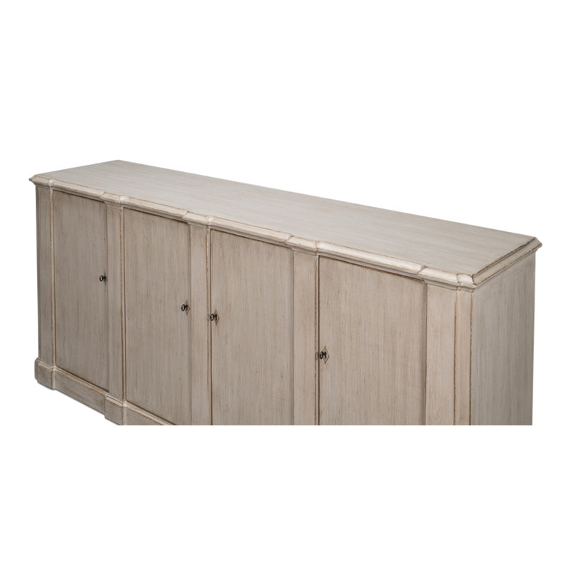 Villefranche Solid Wood Sideboard, Stone Gray