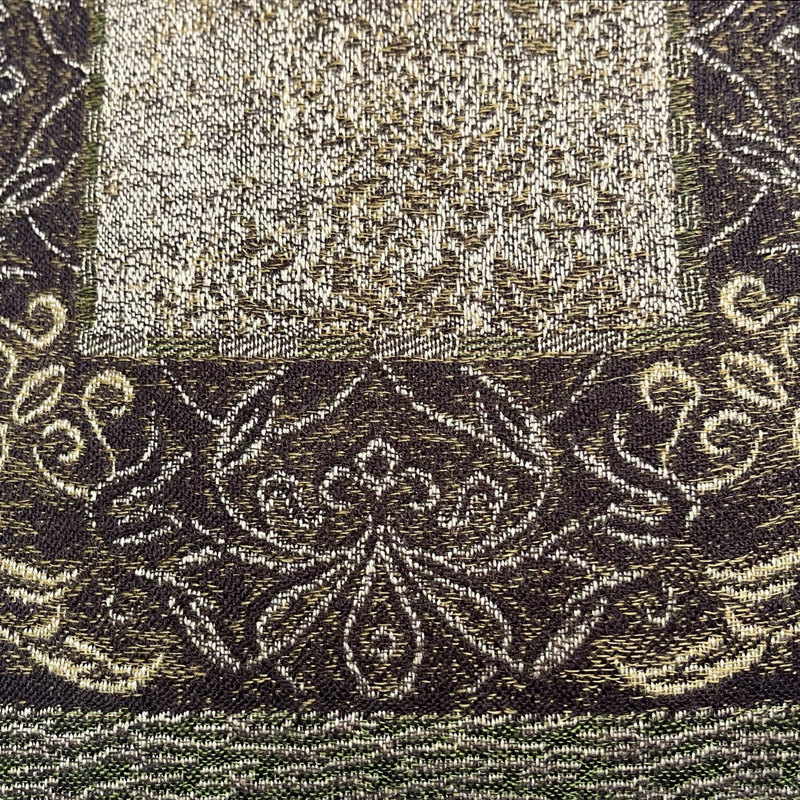 Coussin réversible à motif cachemire mystique, Brun / olive