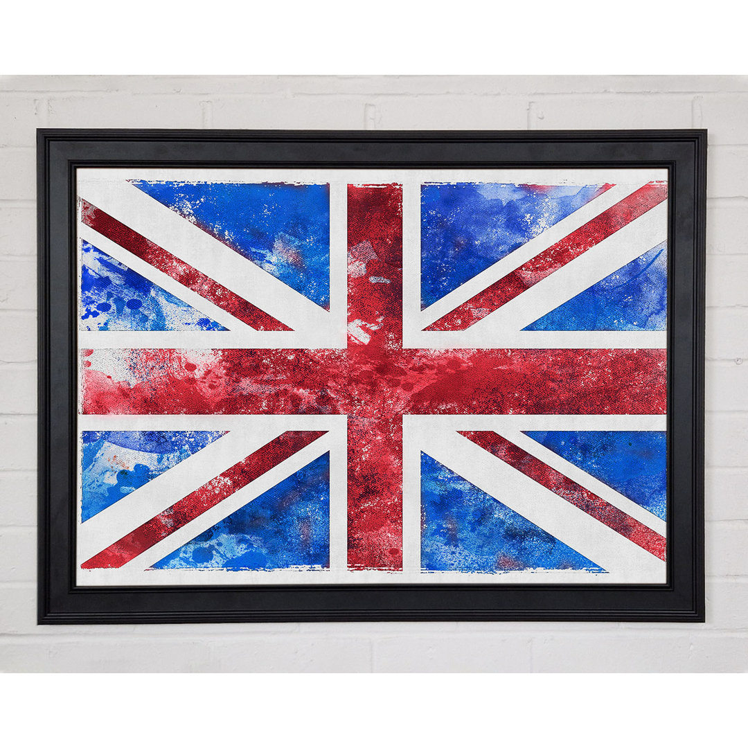 Union Jack Washed Out Gerahmter Druck