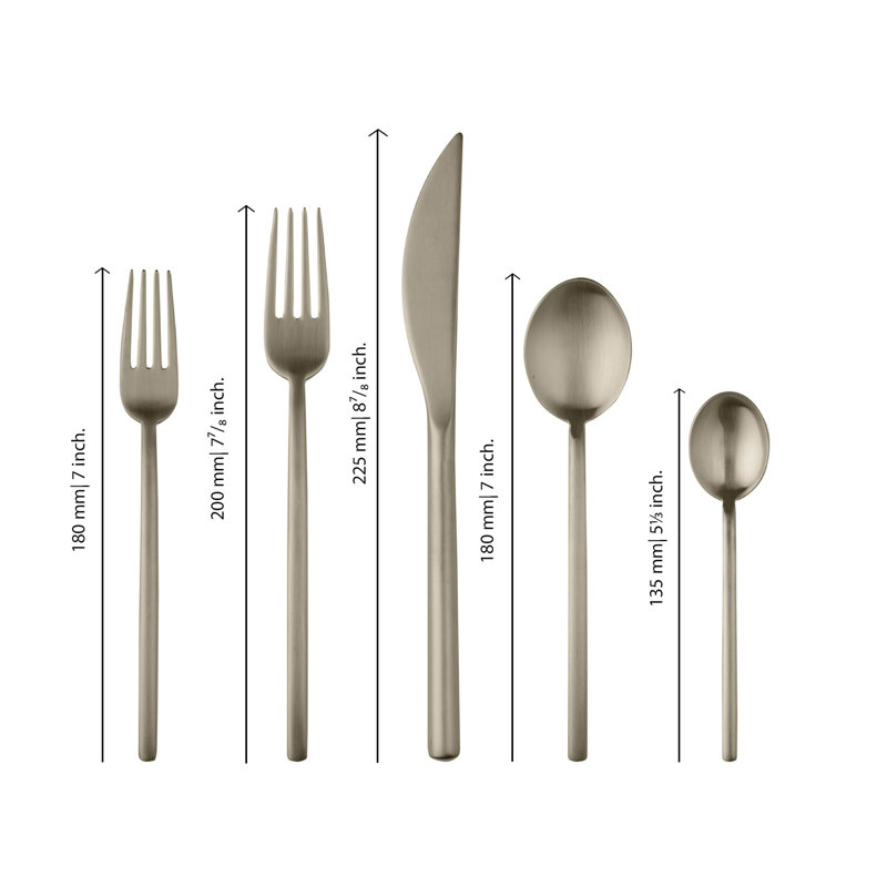 Due 20 - Piece Stainless Steel Flatware Set - Service for 4, Ice Champagne