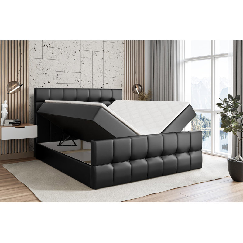 Asherah Divan Bed Set, 140 x 200cm, Black