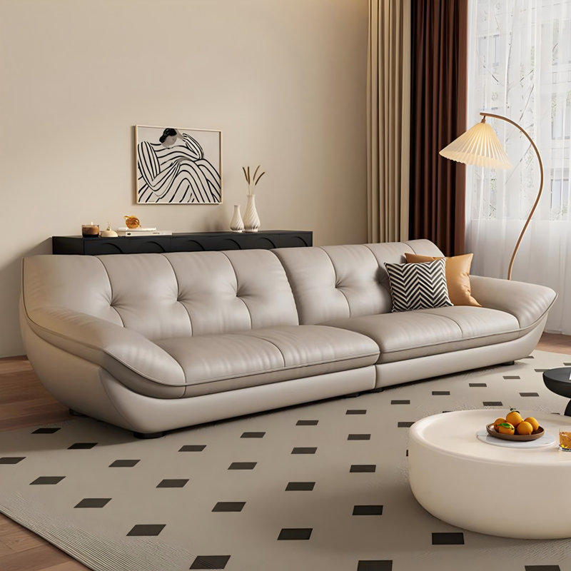 Canapé en cuir de vache 110,24 po, H 32,68 po x l 110,24 po x P 40,55 po