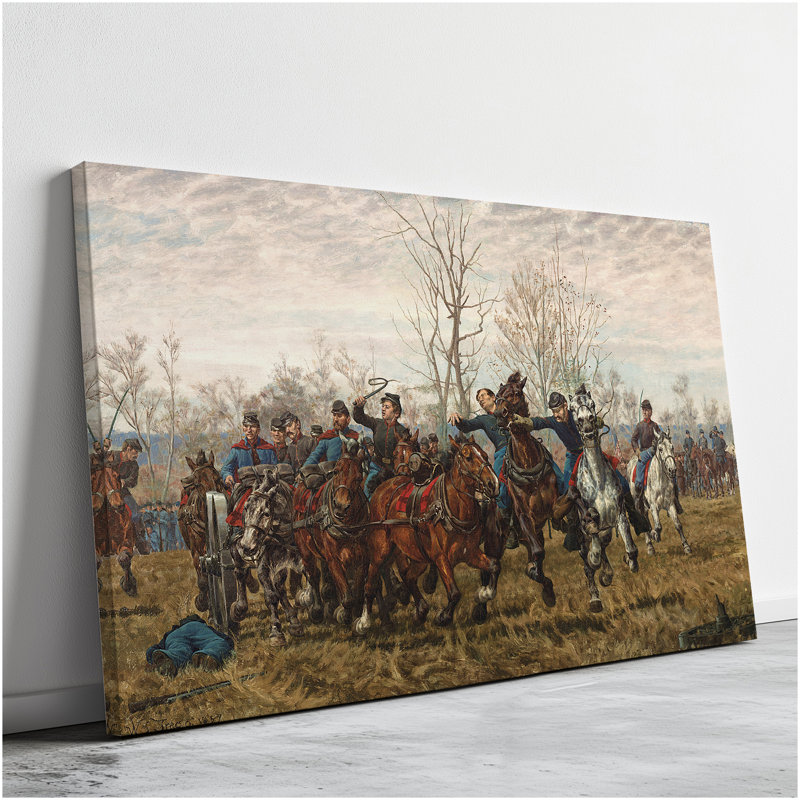 Batterie, avant! par William T. Trego, taille: 16 x 24 x 1,5, impression sur toile, estampe numérique, art mural pour la maison