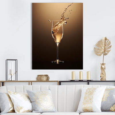 «Fragility Golden Champagne» - impressions sur toile vin et champagne