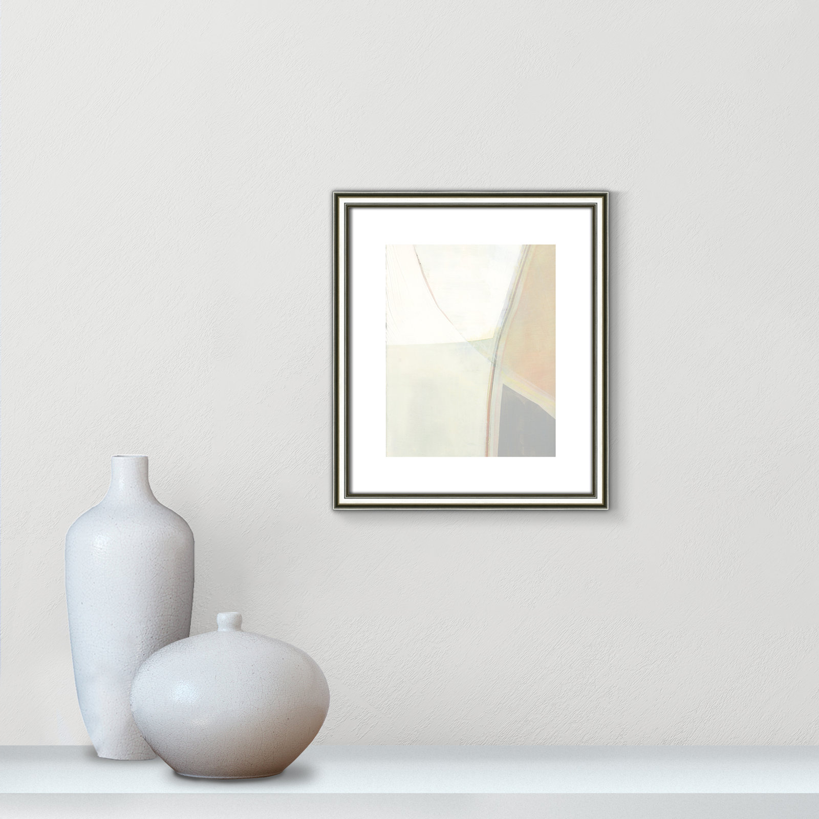 Alexandria "In Neutral II" Painting by Cartissi, 15" H x 13" W x 0.88" D, Silver Framed Paper