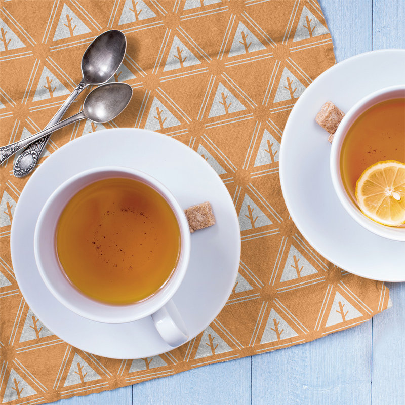 Theo Nath Tea Towel Kitchen Towel, Orange/Cream, Poly Twill