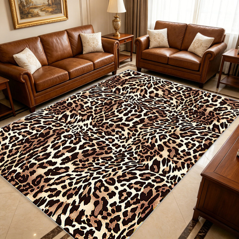 Classic Beige Leopard carpet-easy to clean, machine-washable, soft and comfortable; suitable for door mats, kitchens, living rooms, bedrooms, corridors, and laundry areas. Easy to clean, durable carpet for home decoration.