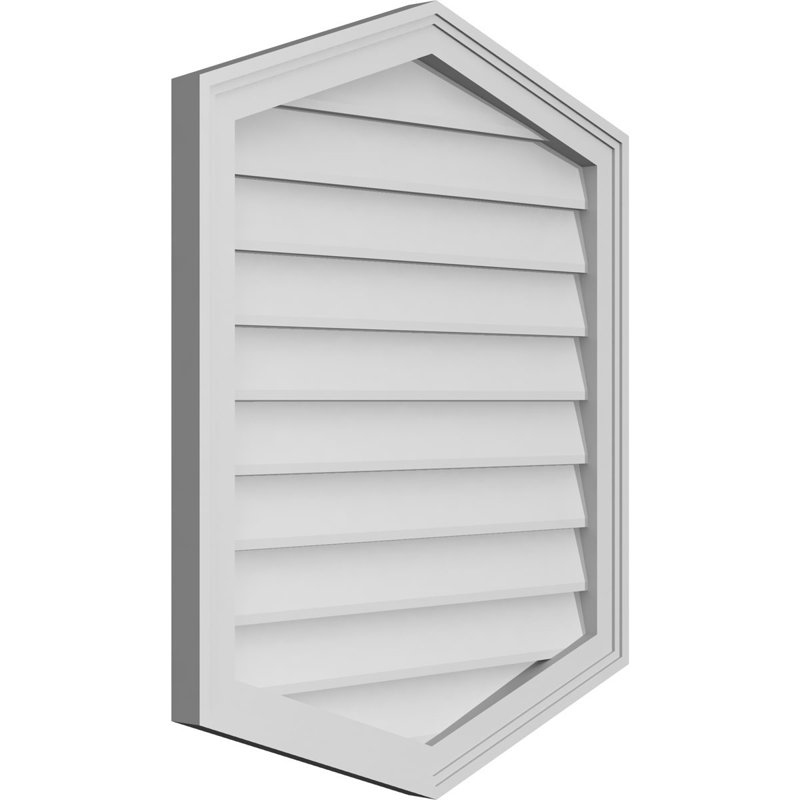 Ventilé vertical à pignon vertical 4/12 po, H 32 po x l 26 po x P 1,5 po