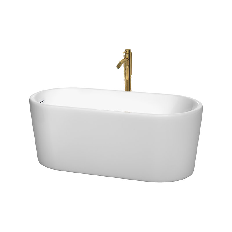 Ursula 59 " L x 28 " W Freestanding and Mounting / Installation Required Soaking Acrylic Bathtub with Faucet