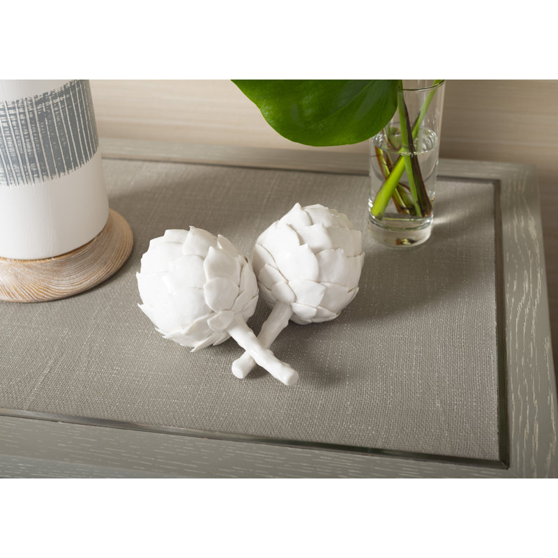 2 Piece Artichoke Porcelain Sculpture Set