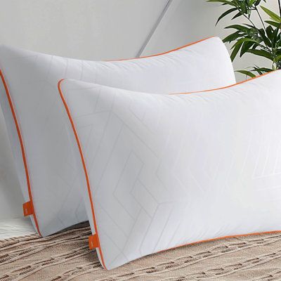 Bed Pillows Set Of 2, Fluffy Pillows For Back, Stomach Or Side Sleepers, Luxury Hotel Quality, White