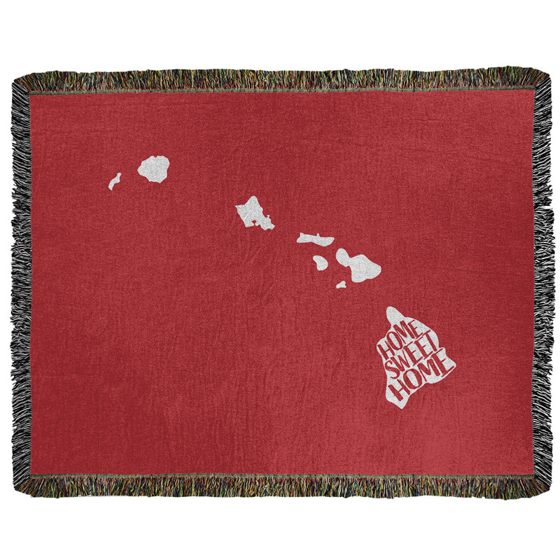 Jeté en coton tissé doux hawaii, l 60 po x L 80 po, Rouge