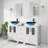 60'' Double Bathroom Vanity with Manufactured Wood Top, Glass Vessel Sink, Faucet, Drain-712803678-712803648