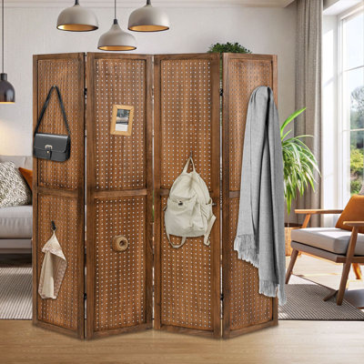 160cm W x 170cm H 4 - Panel Solid Wood Folding Room Divider