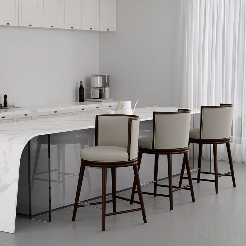 Tabouret de comptoir, Gris, 37.6" H x 20.9" W x 21.7" D