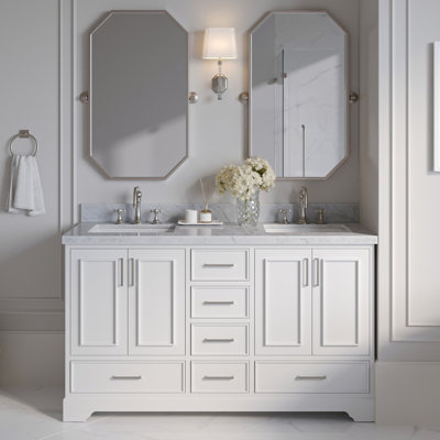 Meuble-lavabo double avec plateau Abshire 61