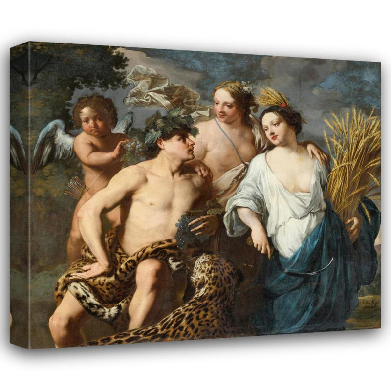 «Ceres, Bacchus and Venus» par Jan Miel - Art mural sur toile tendue avec châssis, H 40 po x l 28 po
