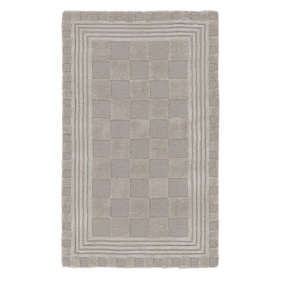 Light Gray Tonal Check Rug