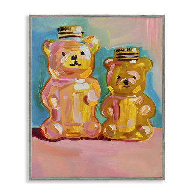 Joyful Honey Bears Duo Framed Giclee, design by The Prints Vibe