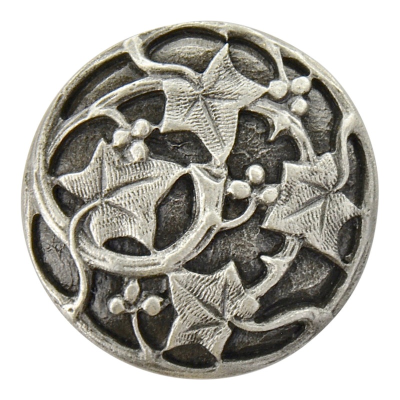 Leaves Mushroom Knob, Antique Pewter