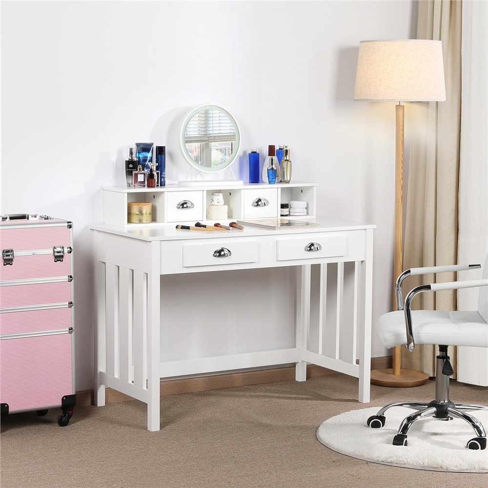 106Cm W Rectangular Writing Desk with Hutch