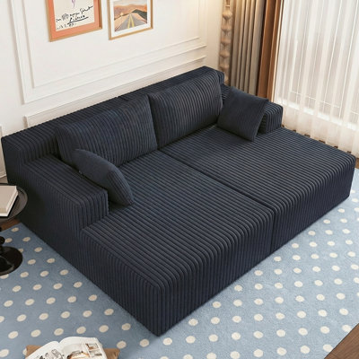 Méridienne surdimensionnée Boneless de 71 po, méridienne double modulaire avec coussins, méridienne rembourrée en velours côtelé Boneless, canapé-lit moderne moelleux pour salon ou chambre à coucher