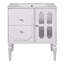 Ensemble de meuble-lavabo avec lavabo en céramique, meuble-lavabo simple autoportant avec 2 tiroirs et armoire de rangement