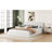 Queen Size Upholstered Platform Bed, White