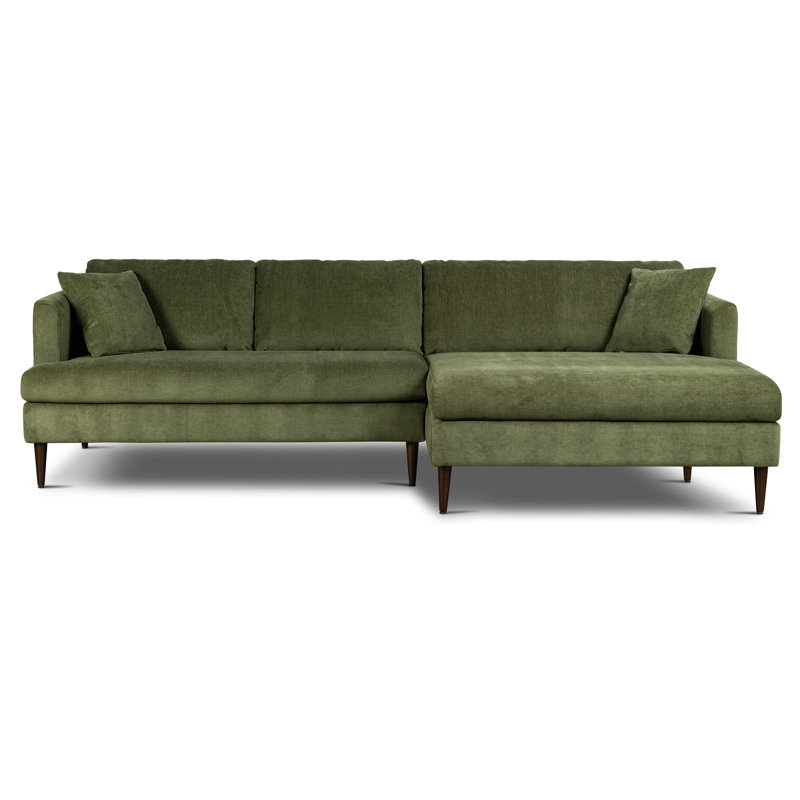 Tilica Velvet Sofa Sectional with Extra-Wide Chaise, Right Hand Facing