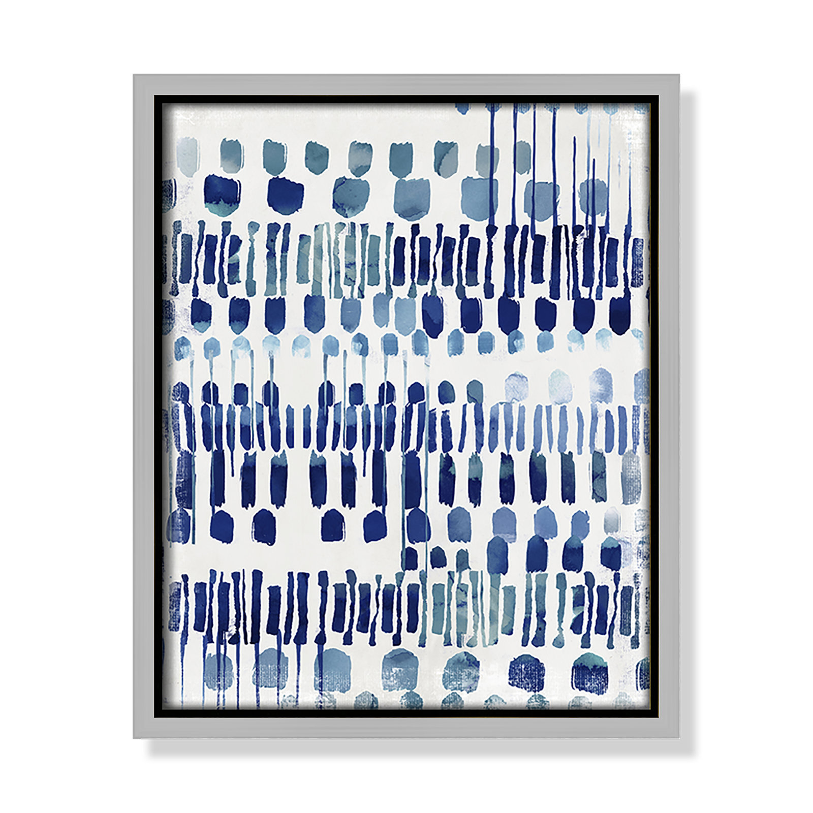 Fynn "Continuously I" Painting by Eva Watts, 11.5" H x 9.5" W x 2" D, Silver Framed Canvas, No Matte