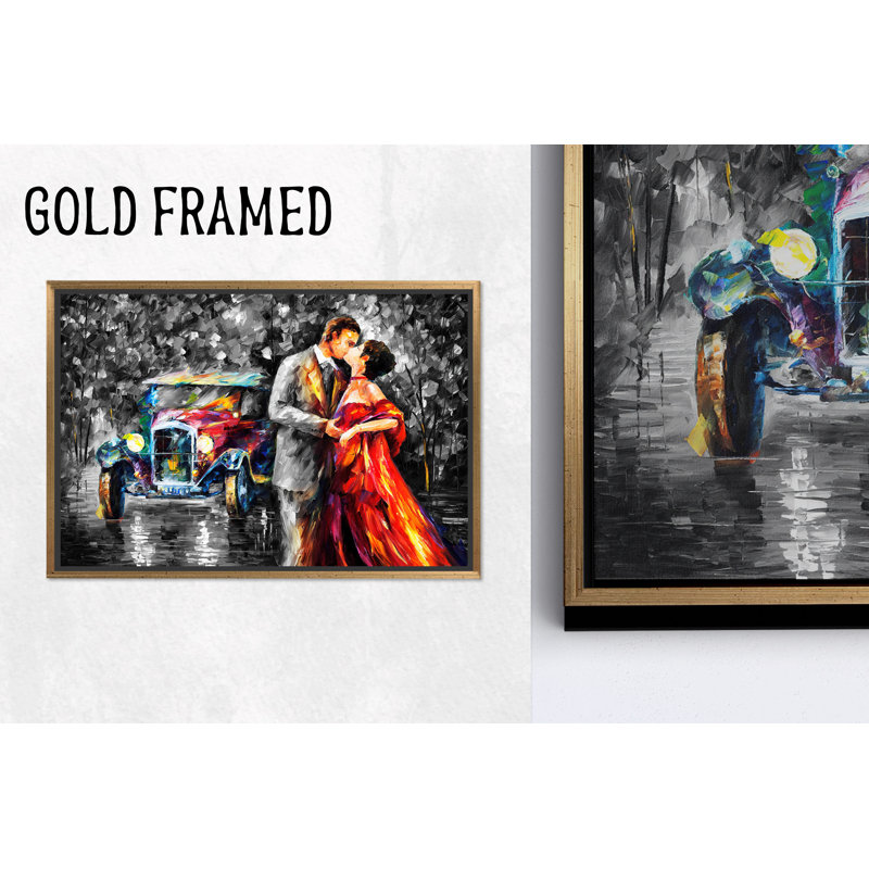 «Romantic Night Landscape», reproduction d'art sur toile pour un décor élégant, 1P GoldFramedCanves, 59,1 po H x 102,4 po l