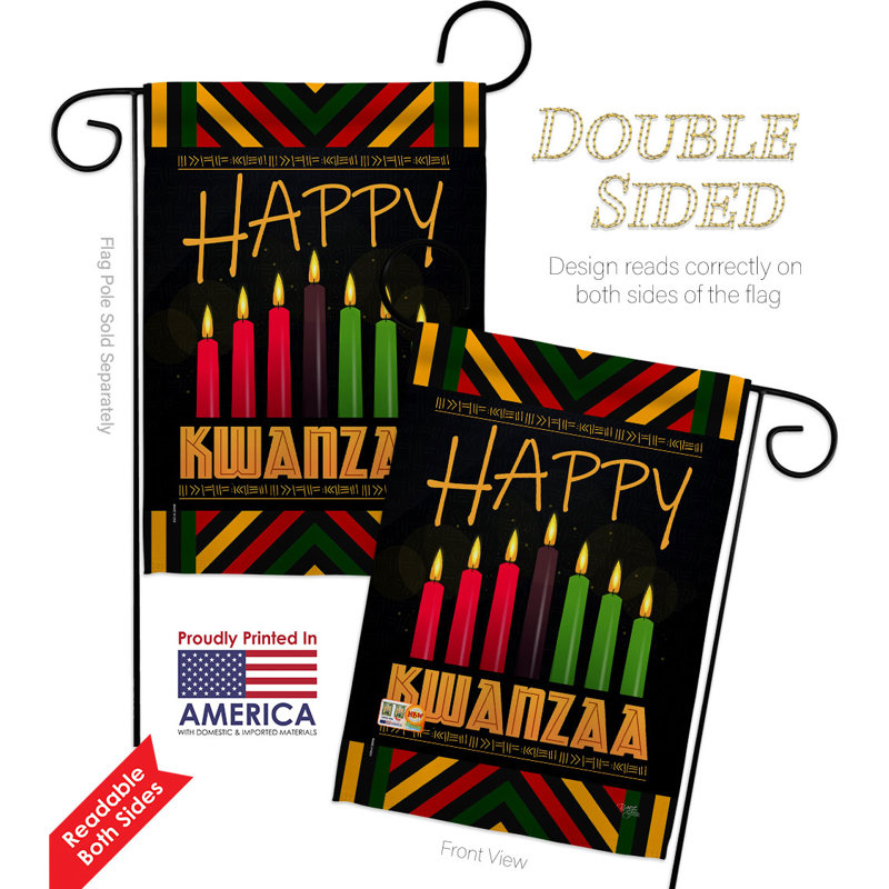 Double Sided 18.5'' H x 13'' W Polyester Kwanzaa Garden Flag