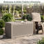 PawsomePad 100 gallons Boîte de rangement extérieure, contenant de terrasse en résine imperméable avec couvercle verrouillable, organisateur de patio pour coussins et outils de jardin, gris-130917209