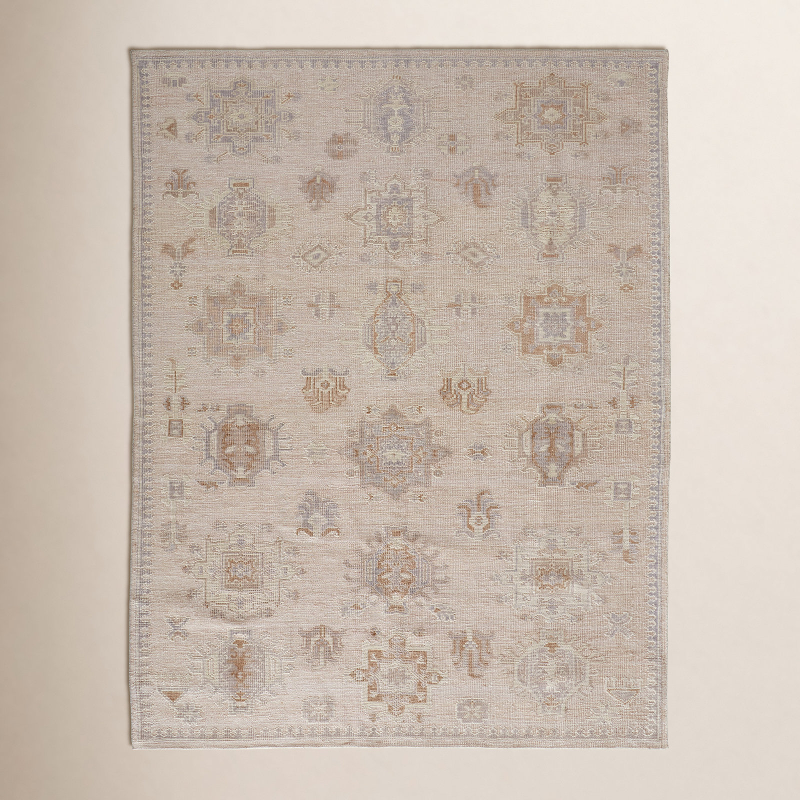 Winslet Beige Ivory Hand-Knotted Oriental Rug, Rectangle 8' x 10'