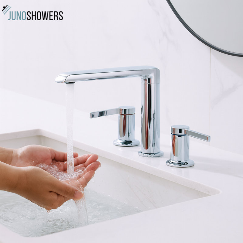 Robinet de douche mural avec valve thermostatique et douchette ergonomique, Chrome chrome