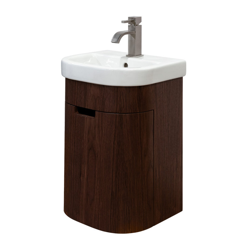 Eleganza 15.75'' W Single Vanity, Single-Hole, Smoky Walnut