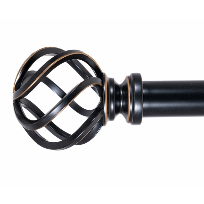 Algoma Metal Adjustable Single Curtain Rod, 26"- 48" W, Antique Bronze