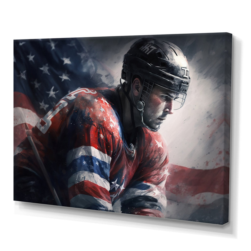 «Hockey Player On Break III», impression sur toile, H 30 po x l 40 po x P 1,5 po, Toile tendue
