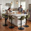 Swivel Adjustable Height Bar Stools, Faux Leather Upholstered Counter Stools, Modern Pub Stools-1873516382