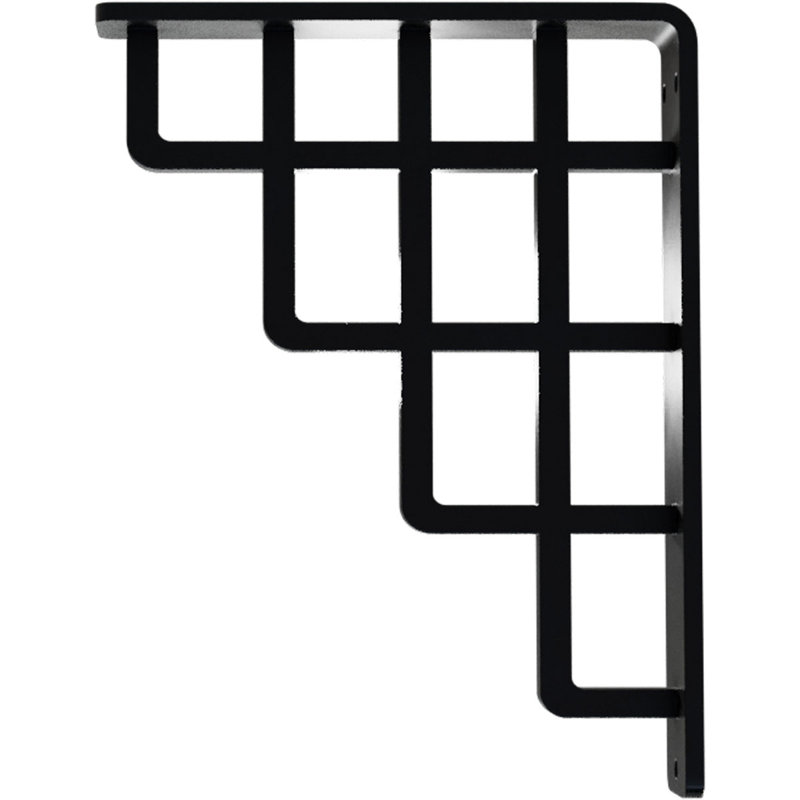 Support en fer forgé Diane, H 8 po x l 1,5 po x P 5,5 po, Noir