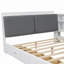 Lit plateforme avec tête de lit avec rangement, tablettes et 2 tiroirs