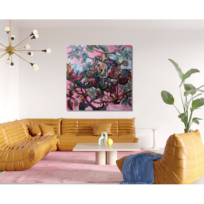 Aviary II - Artist Enhanced Canvas Print, 40" H x 40" W x 1.5" D, Wrapped Canvas