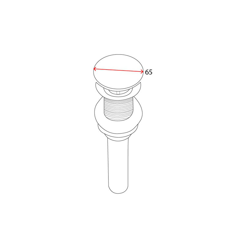  Push Pop Up Sink Waste Plug - Slotted Suitable for Basin with Overflow - Rising Round Ceramic Push Button