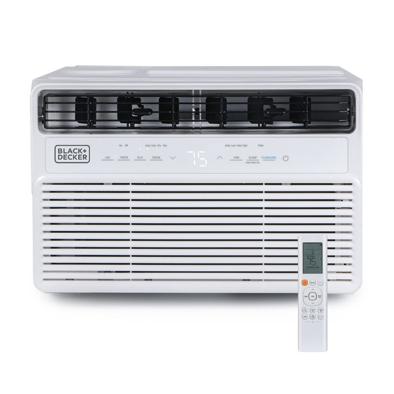 Climatiseur de fenêtre à onduleur 10 000 BTU, noir et blanc + 10KBT, blanc
