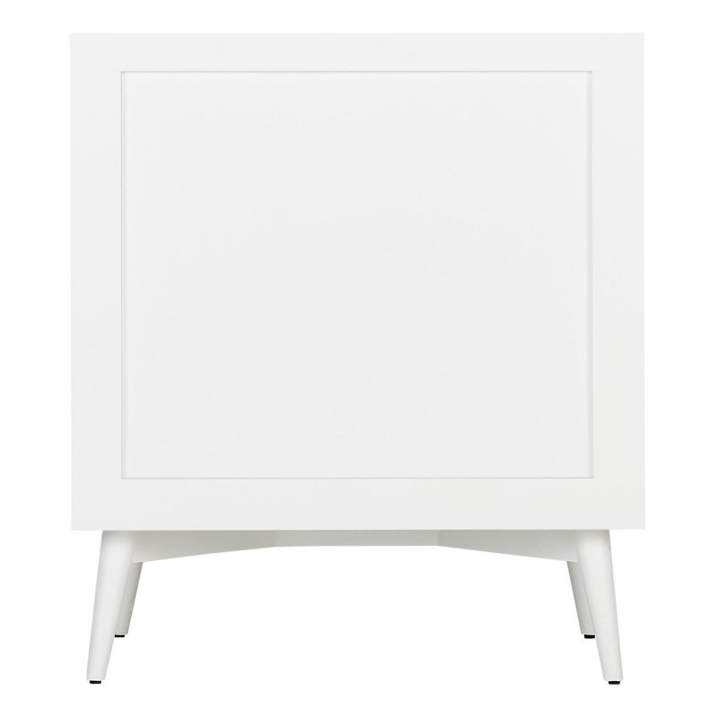 White Mahogany Single Bathroom Vanity with Carrara Marble Top