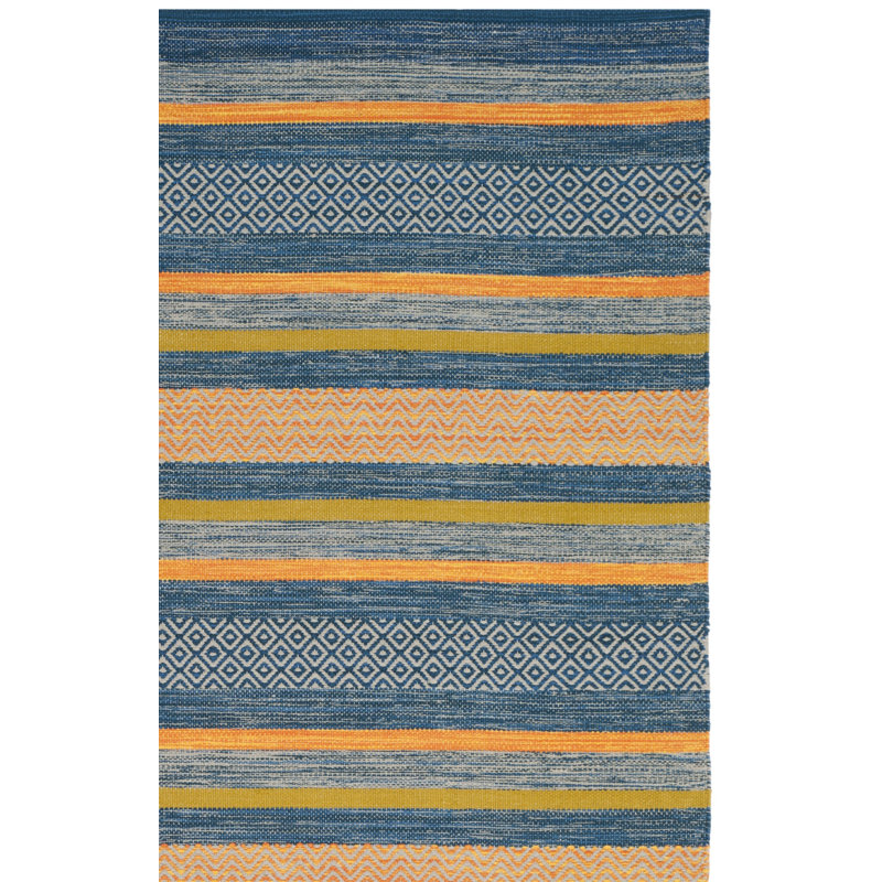 Gaillard Hand Woven Cotton Striped Rug, Runner 2'3" x 8'