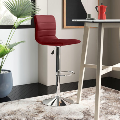Clift Modern Upholstered Adjustable-Height Barstool with Footrest